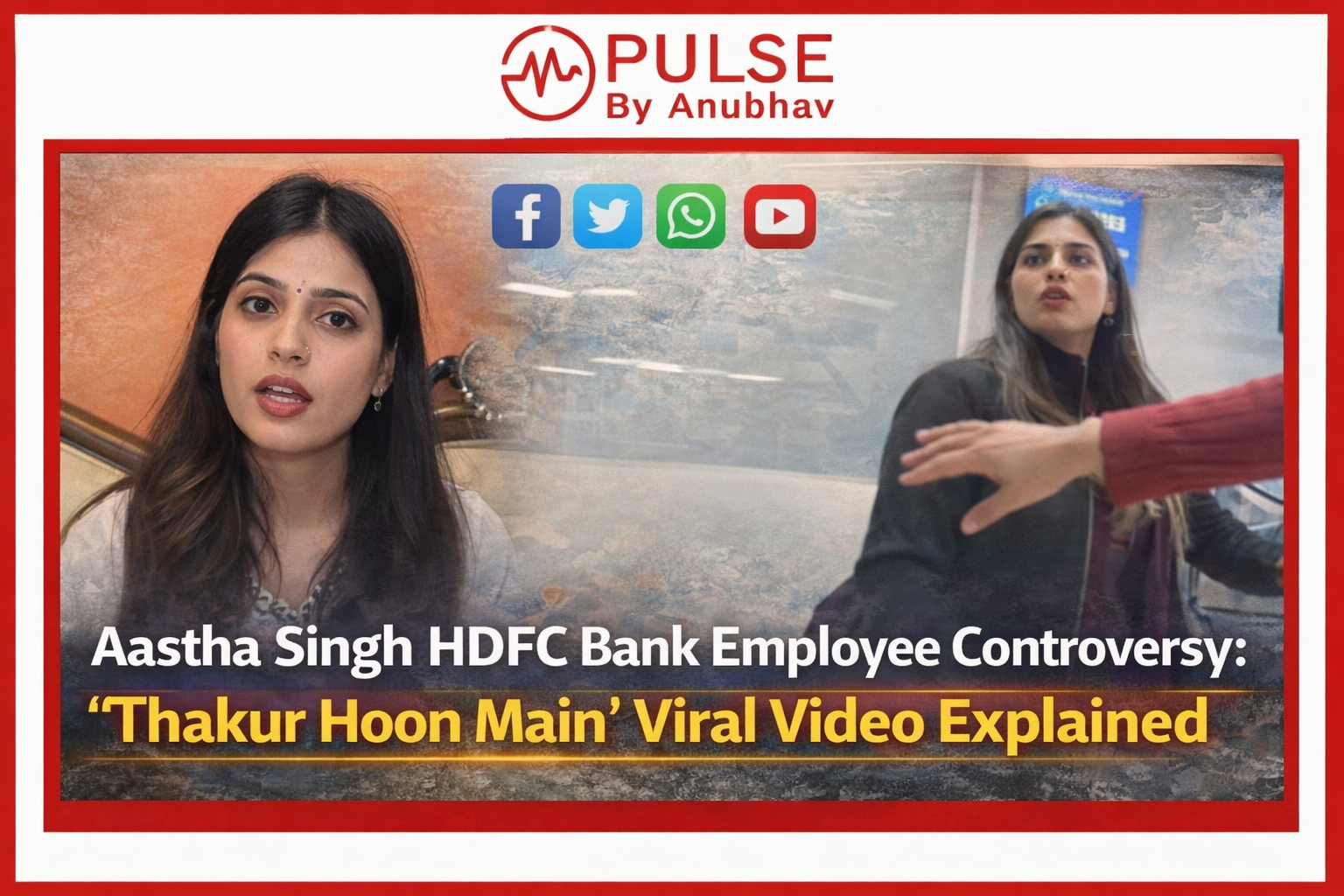 Aastha Singh HDFC Bank Employee Aastha Singh HDFC Bank controversy Thakur Hoon Main viral video HDFC Bank employee viral video Aastha Singh clarification Kanpur HDFC Bank viral video HDFC Bank Panki branch incident Aastha Singh HDFC Bank Employee viral video explained Who is Aastha Singh HDFC Bank Employee Thakur Hoon Main controversy full story Aastha Singh HDFC Bank employee clarification video Is Thakur Hoon Main video real or old HDFC Bank employee caste controversy Aastha Singh Kanpur bank video HDFC Bank employee responds to viral video 🔑 Question-Based Keywords (People Also Ask) Who is Aastha Singh HDFC Bank Employee What is Thakur Hoon Main controversy Is Aastha Singh video related to customer When was Aastha Singh viral video recorded Did HDFC Bank take action on Aastha Singh 🔑 Hashtag-Style Keywords (Social + Discover) #AasthaSingh #HDFCBankEmployee #ThakurHoonMain #HDFCBankControversy #KanpurViralVideo #BankEmployeeRow