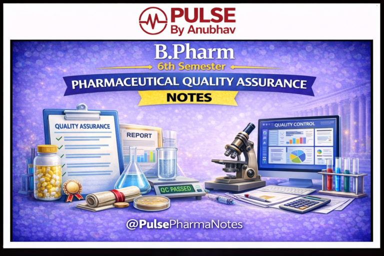 B.Pharm 6th Semester Pharmaceutical Quality Assurance Notes - Pulse By ...