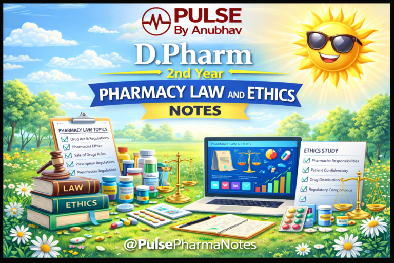 D.Pharm 2nd Year Pharmacy Law and Ethics Notes - Pulse By Anubhav