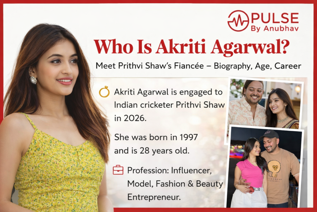 Akriti Agarwal biography
Akriti Agarwal movies
Akriti Agarwal Wikipedia
Akriti Agarwal age
Akriti Agarwal and Deepak Joshi relationship
Akriti Agarwal and Prithvi Shaw
Akriti Agarwal net Worth
Akriti Agarwal husband
Prithvi Shaw IPL 2026
Prithvi Shaw marriage
Prithvi Shaw wikipedia
Prithvi Shaw wife
Prithvi Shaw age
Prithvi Shaw net worth
Prithvi Shaw weight
Prithvi shaw engagement
