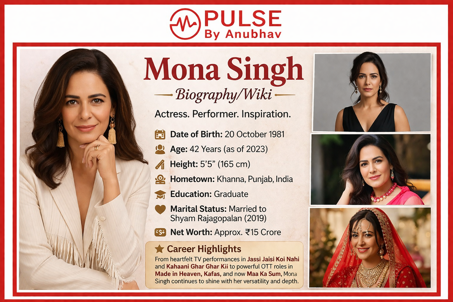 Mona Singh husband Mona Singh net worth Mona Singh first husband Mona Singh age Mona Singh children Mona Singh husband age Mona Singh net worth in rupees Shyam Rajagopalan age Mona Singh biography Mona Singh age and husband Mona Singh net worth 2026 Mona Singh movies and web series list Mona Singh Maa Ka Sum role Mona Singh height and family Mona Singh TV shows list Mona Singh latest news Mona Singh OTT shows Mona Singh career journey