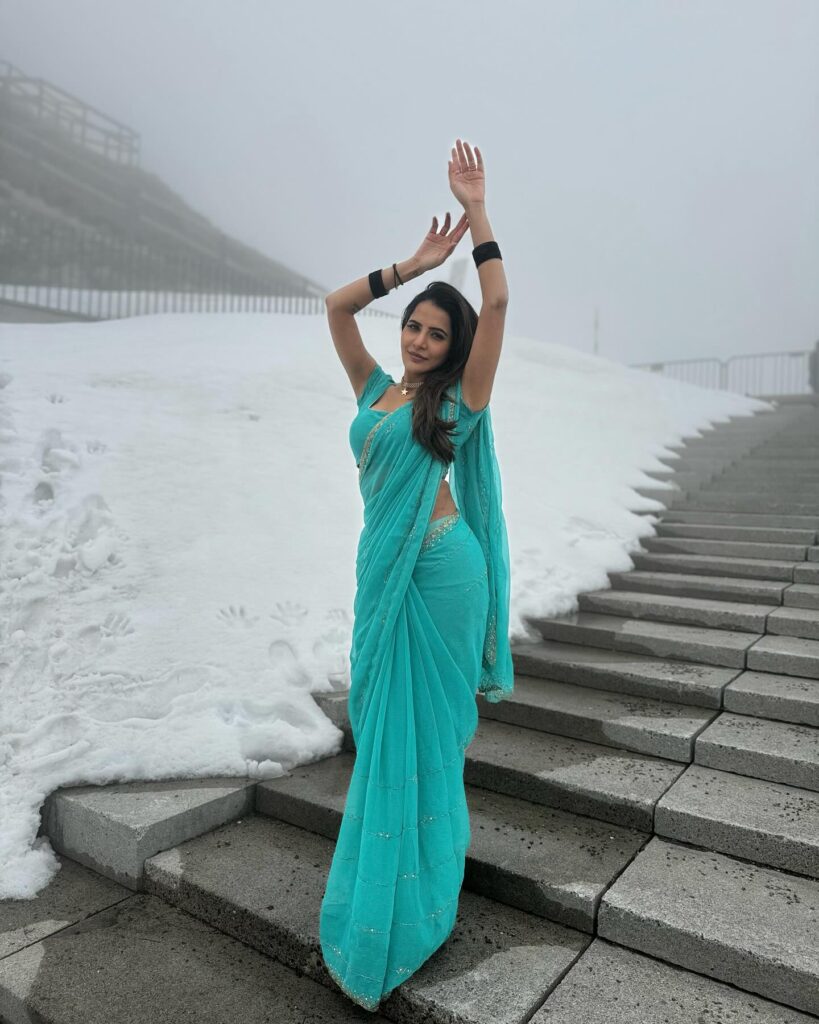 Ashu Reddy in saree