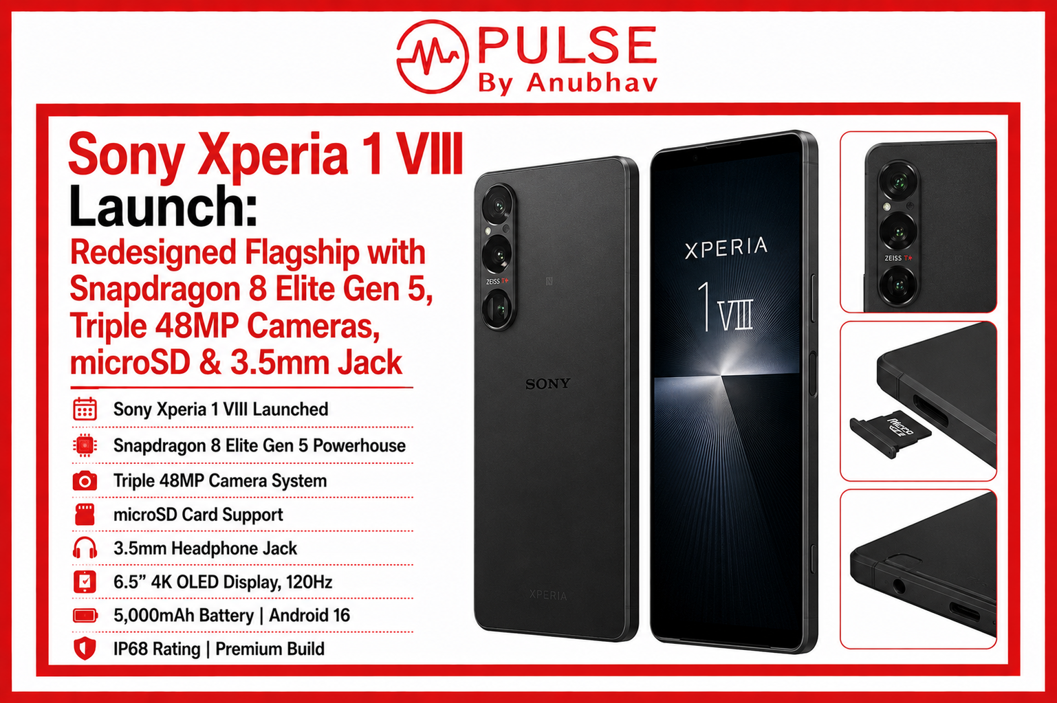 Sony xperia 1 viii gsmarena Sony xperia 1 viii 2026 Sony Xperia 1 VIII price in India Sony Xperia 1 VIII Release Date Sony Xperia 1 VIII specs Sony xperia 1 viii pre order Sony Xperia 1 VIII vs Samsung S26 Ultra Sony Xperia 1 price in india Flipkart Sony Xperia 1 VIII price in India Sony Xperia 1 VIII specifications Sony Xperia 1 VIII camera features Sony Xperia 1 VIII launch date Sony Xperia 1 VIII vs Samsung Galaxy S25 Ultra Sony Xperia 1 VIII review Sony Xperia 1 VIII battery life Sony Xperia 1 VIII Snapdragon 8 Elite Gen 5 Sony Xperia 1 VIII price in Europe Sony Xperia 1 VIII features and design