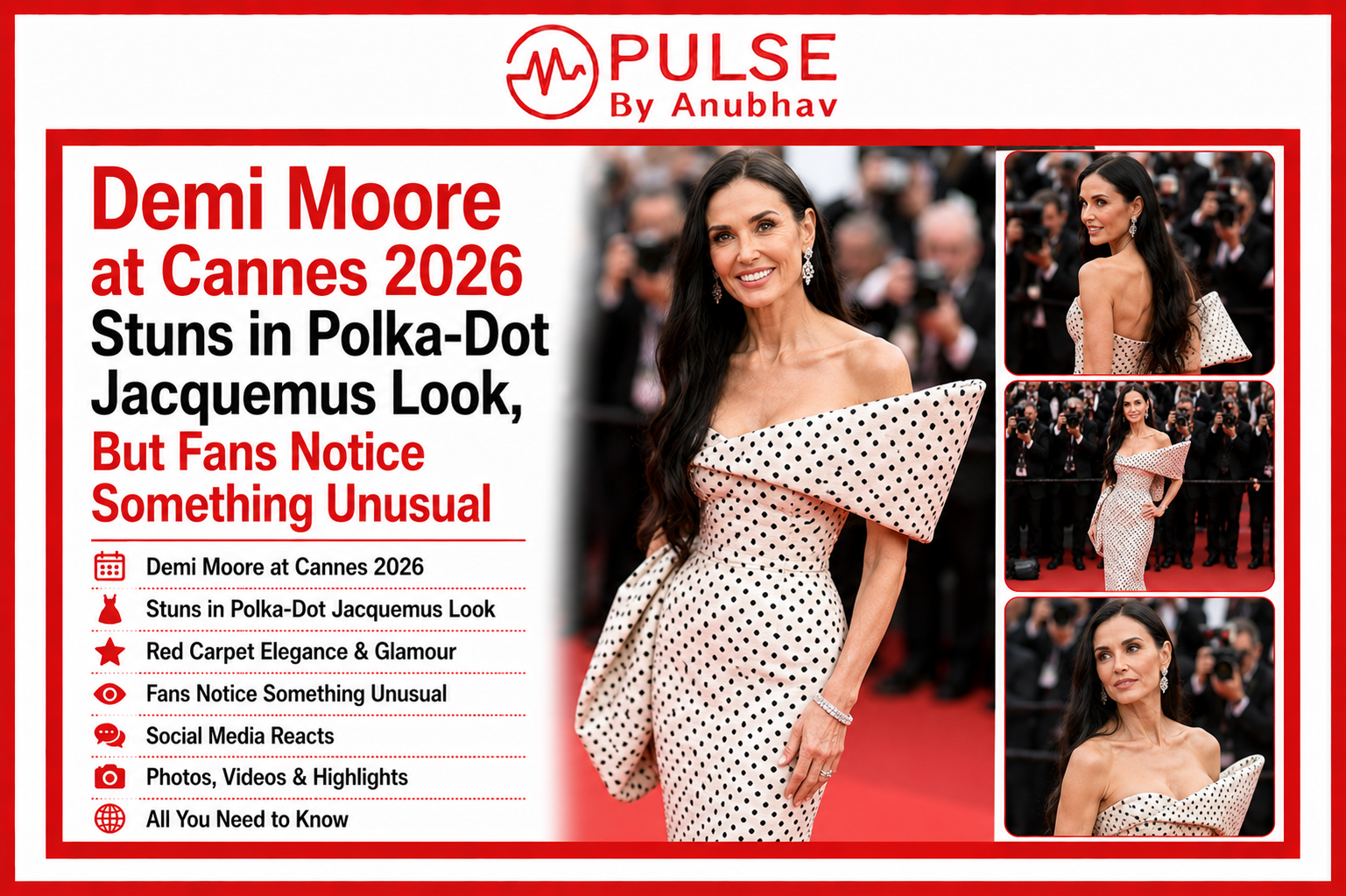 Demi moore cannes festival appearance Demi moore's physical appearance at cannes sparked debate among fans Demi Moore 2026 Demi Moore young Demi Moore arms Cannes red carpet 2026 Demi moore at cannes 2026 alia bhatt debuts a peach couture gown at cannes 2026 Demi Moore at Cannes 2026 Demi Moore Cannes Film Festival 2026 look Demi Moore polka dot dress Cannes Demi Moore Jacquemus gown Cannes Demi Moore thin appearance Cannes 2026 Demi Moore body language expert analysis Demi Moore Cannes jury 2026 Demi Moore AI statement Cannes Demi Moore red carpet 2026 Demi Moore latest news Cannes