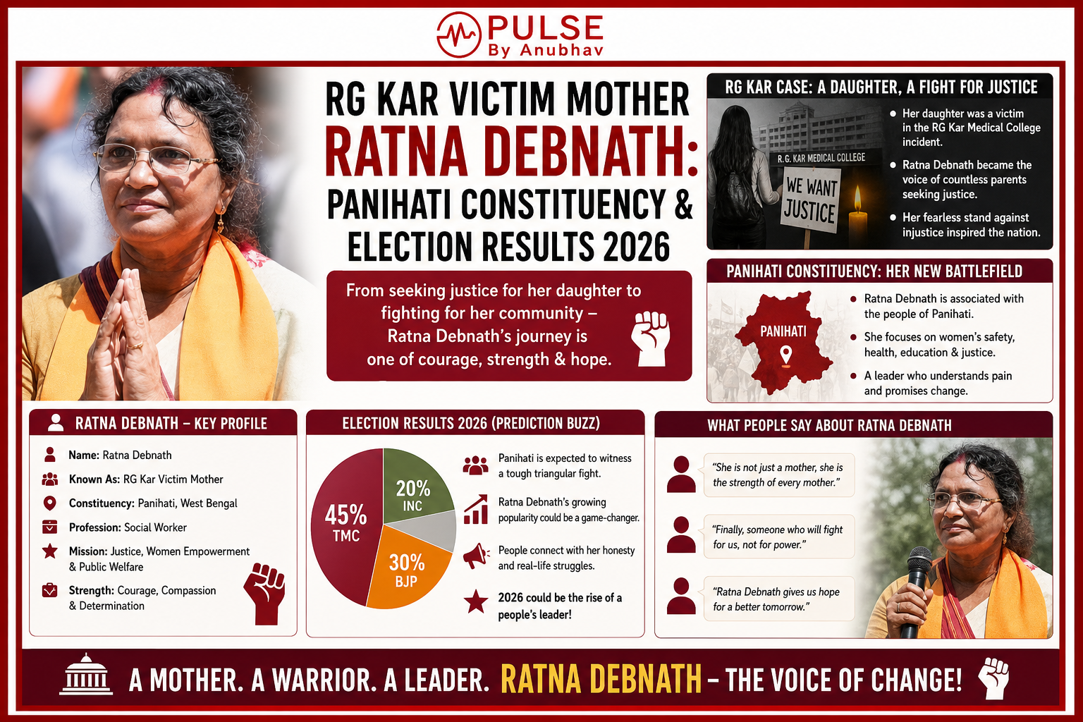 Ratna debnath result Did ratna debnath win Ratna Debnath daughter Ratna Debnath mother of Ratna Debnath BJP candidate Ratna Debnath education qualification Ratna Debnath Panihati Ratna Debnath West Bengal ratna debnath rg kar victim mother rg kar victim mother constituency ratna debnath result panihati election result 2026 rg kar panihati rg kar victim rg kar case panihati election result panihati result