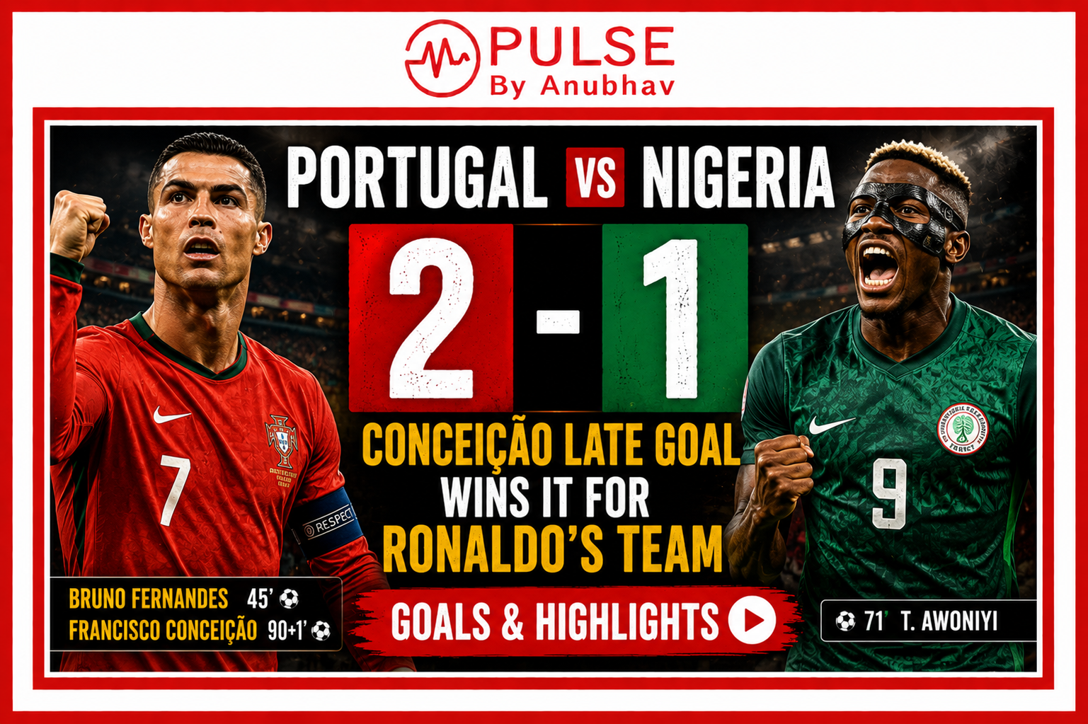 How to watch portugal vs nigeria