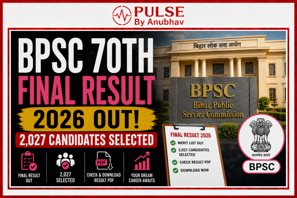 Bpsc 70th final result date
70th BPSC final result PDF
BPSC Result
BPSC Result 2026