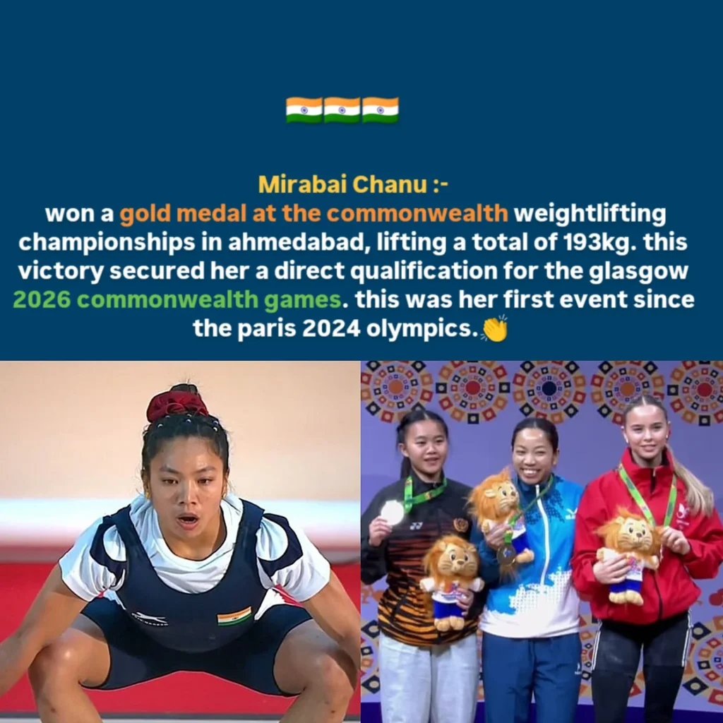 Mirabai Chanu biography
Mirabai Chanu age
Mirabai Chanu height and weight
Mirabai Chanu husband
Mirabai Chanu family
Mirabai Chanu medals list
Mirabai Chanu Olympic silver medal
Mirabai Chanu Commonwealth Games 2026
Mirabai Chanu Commonwealth Games gold medals
Mirabai Chanu world record
Mirabai Chanu achievements
Mirabai Chanu net worth
Mirabai Chanu hometown
Mirabai Chanu parents
Mirabai Chanu coach
Mirabai Chanu weightlifting category
Mirabai Chanu awards and honours
Mirabai Chanu Tokyo Olympics
Mirabai Chanu Manipur home
India at Commonwealth Games 2026