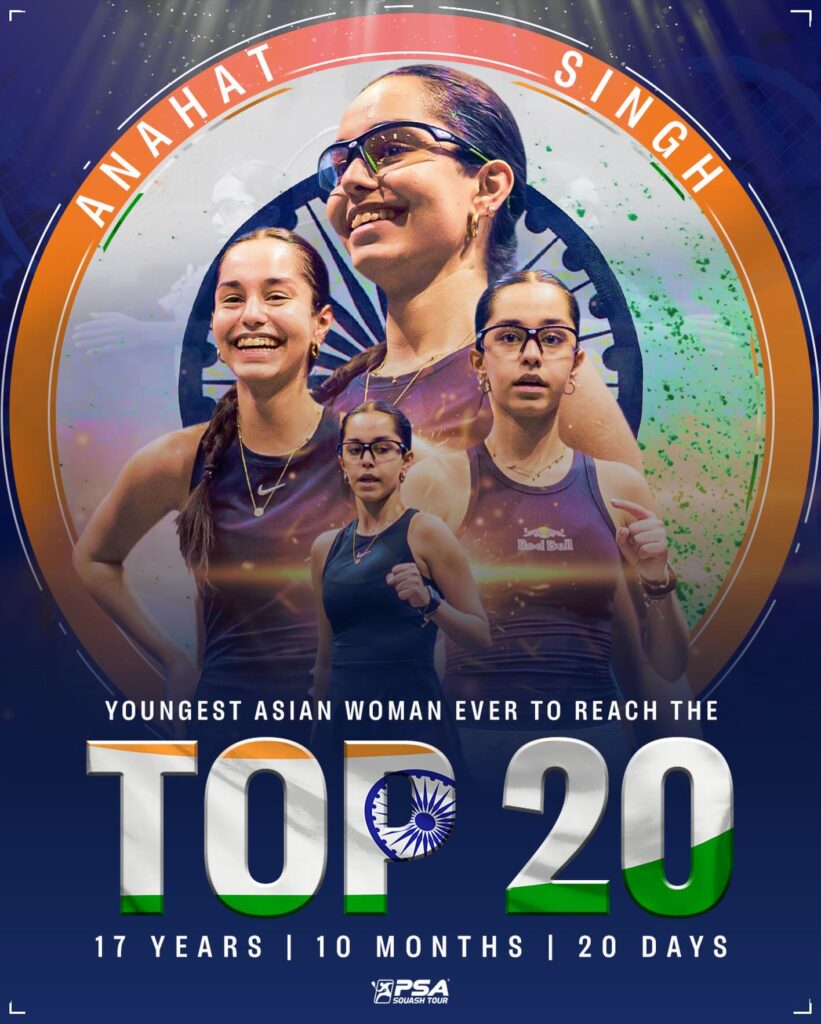 Anahat Singh biography
Who is Anahat Singh?
Anahat Singh age
Anahat Singh family
Anahat Singh parents
Anahat Singh height
Anahat Singh world ranking
Anahat Singh achievements
Anahat Singh medals list
Anahat Singh coach
Anahat Singh World Junior Squash Championships
Anahat Singh World Junior Squash Championships 2026
Anahat Singh vs Ruqayya Salem
World Junior Squash Championships winner 2026
First Indian to win World Junior Squash Championships
Anahat Singh Commonwealth Games
Anahat Singh Asian Games medals
Anahat Singh PSA ranking
Anahat Singh PV Sindhu congratulates
PM Modi congratulates Anahat Singh