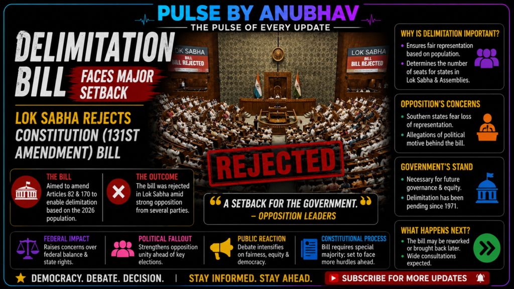 Delimitation Bill passed or not
What is Delimitation Bill, 2026
What is Delimitation Bill in India
Delimitation Bill, 2026 PDF
Delimitation Bill voting
Delimitation Bill summary
Delimitation Bill, 2026 UPSC
Delimitation Bill PDF