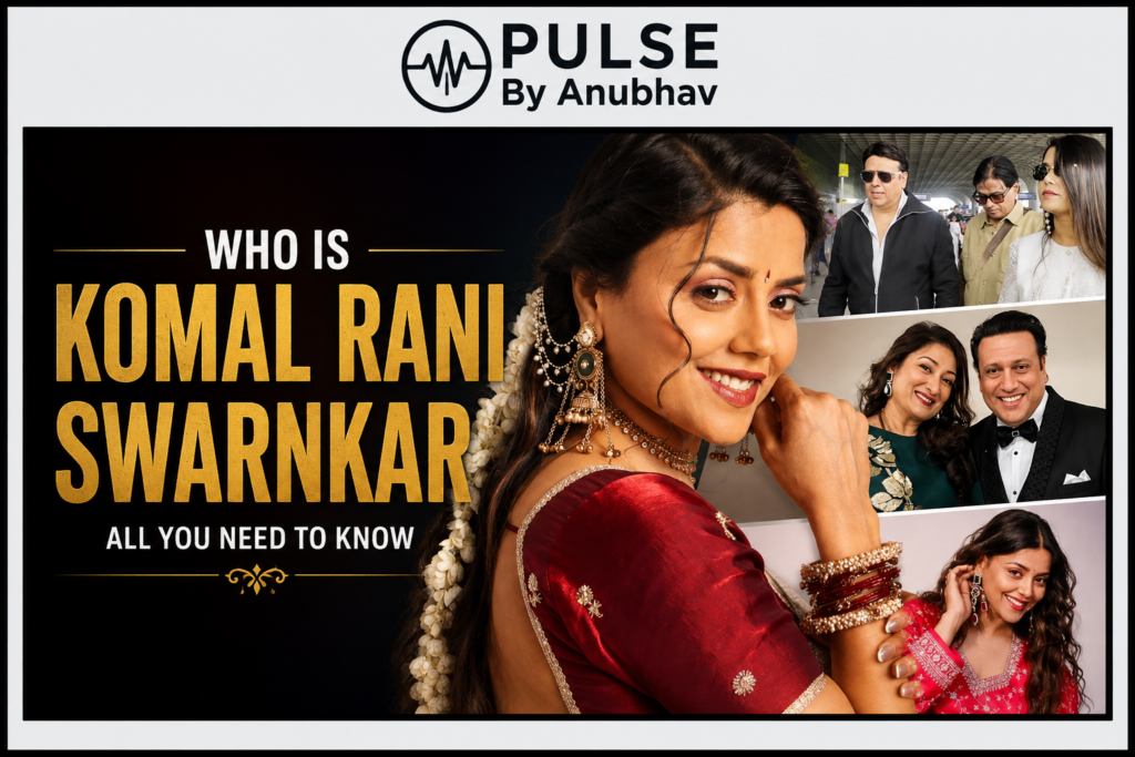 Komal Rani Swarnkar biography
Who is Komal Rani Swarnkar?
Komal Rani Swarnkar age
Komal Rani Swarnkar Wikipedia
Komal Rani Swarnkar movies
Komal Rani Swarnkar Roopa movie
Komal Rani Swarnkar Govinda
Komal Rani Swarnkar affair rumours
Govinda latest news
Govinda comeback movie Roopa
Govinda and Komal Rani Swarnkar
Sunita Ahuja on Govinda affair
Sunita Ahuja Komal statement
Govinda wife Sunita Ahuja
Govinda airport spotted with Komal
Roopa movie cast
Govinda upcoming movies 2026
Komal Rani Swarnkar Bollywood debut
Govinda cheating rumours explained
Pulse by Anubhav Bollywood News