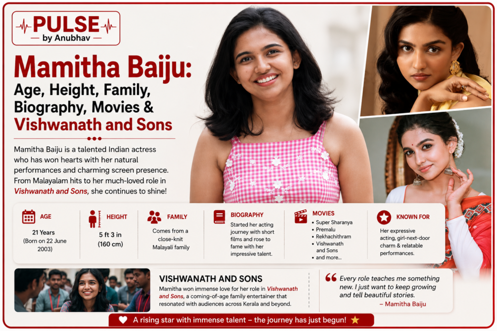 Mamitha baiju age 2026
Mamitha Baiju biography
Mamitha Baiju First movie
Mamitha Baiju Instagram
Mamitha Baiju is married or not
Mamitha Baiju movies
Mamitha Baiju relationship
Mamitha Baiju family