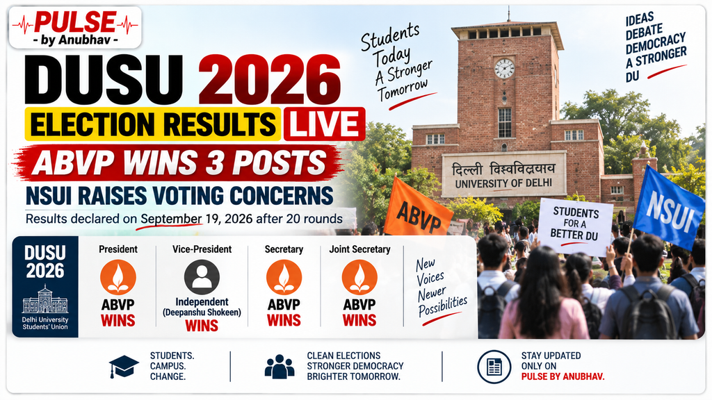 DUSU President salary
Dusu live
Dusu result 2026 live
DUSU Election Result
DUSU president list
DUSU full form
DUSU Election Eligibility
DUSU President Election